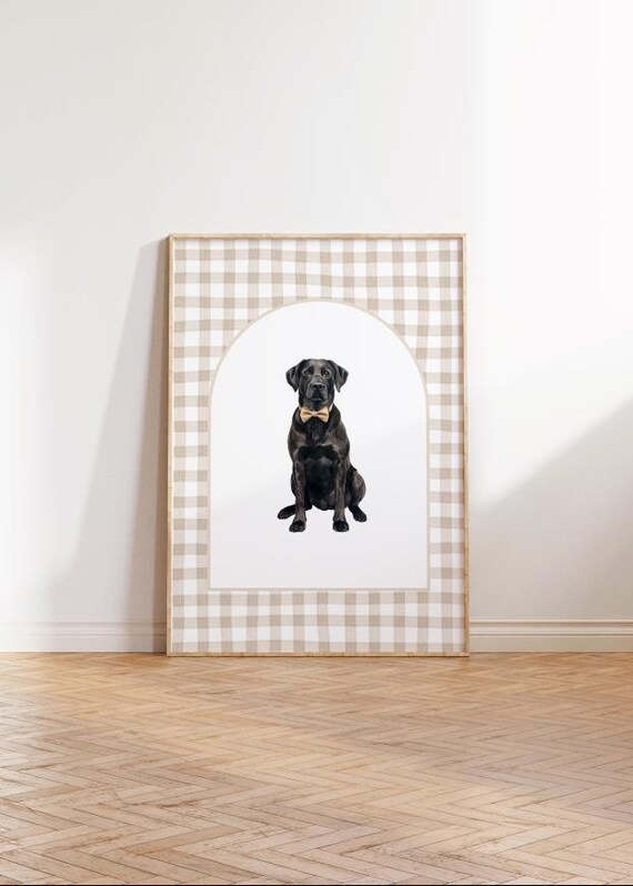 Black Labrador Nursery Print Neutral Dog Art