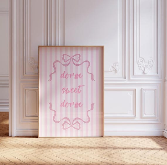 Trendy Pink Funny Dorm Decor Roommates Print Quote For College Poster Preppy Apartment