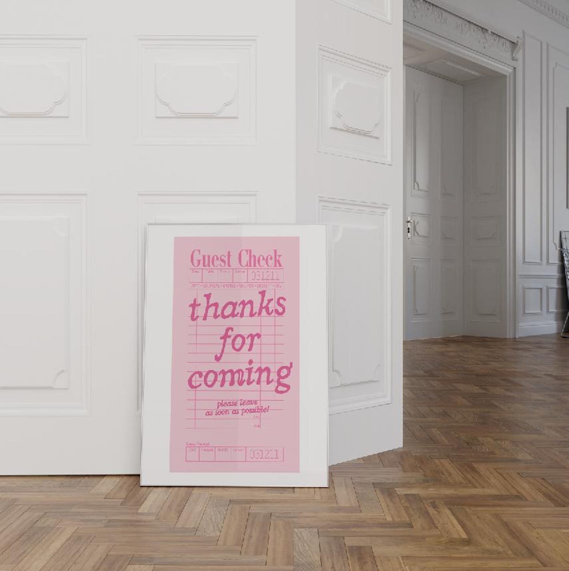 Funny Guest Check Art Print Trendy Retro Typography