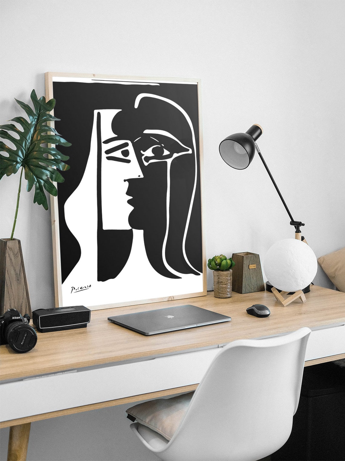 Picasso Black White Abstract Woman Portrait Modern Art Poster - Image 3