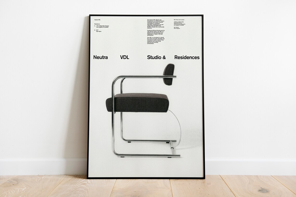 Mid Century Neutra VDL Studio Residences Cantilever Chair Poster - Image 2