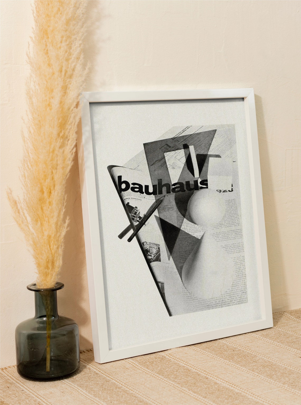 Bauhaus Geometric Black And White Collage Typography Art Poster - Image 3
