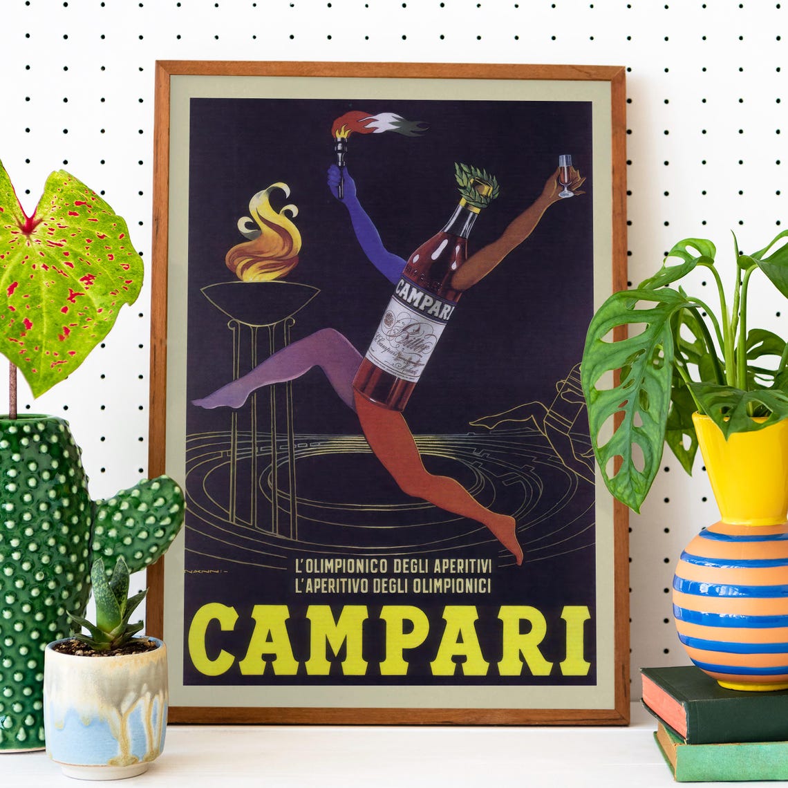 Campari Olympic Runner Torch Vintage Italian Advertising Poster - Image 2