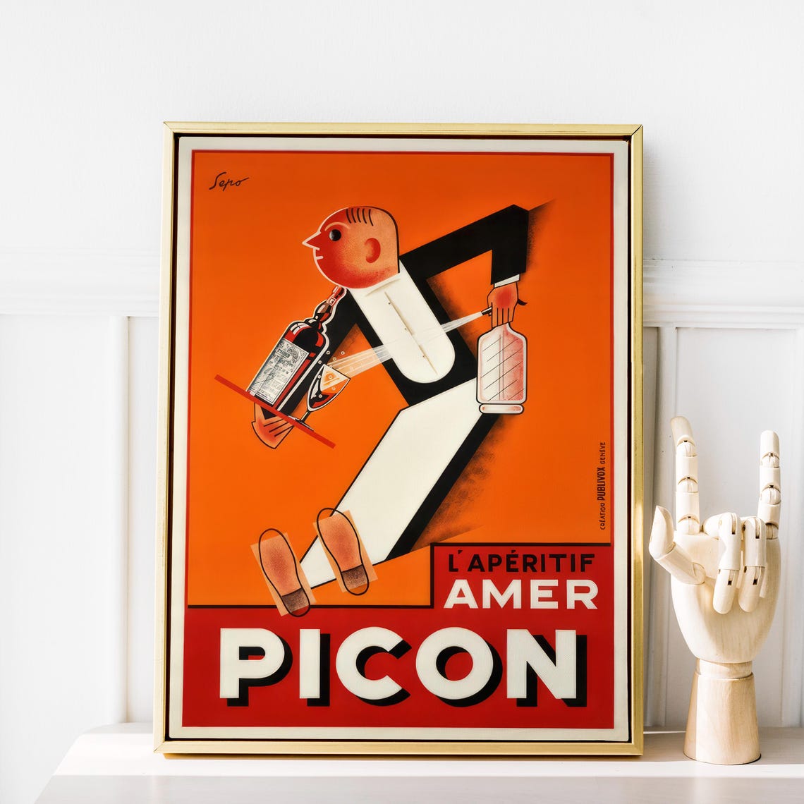 Amer Picon Laperitif Orange Waiter Vintage French Advertising Poster - Image 2