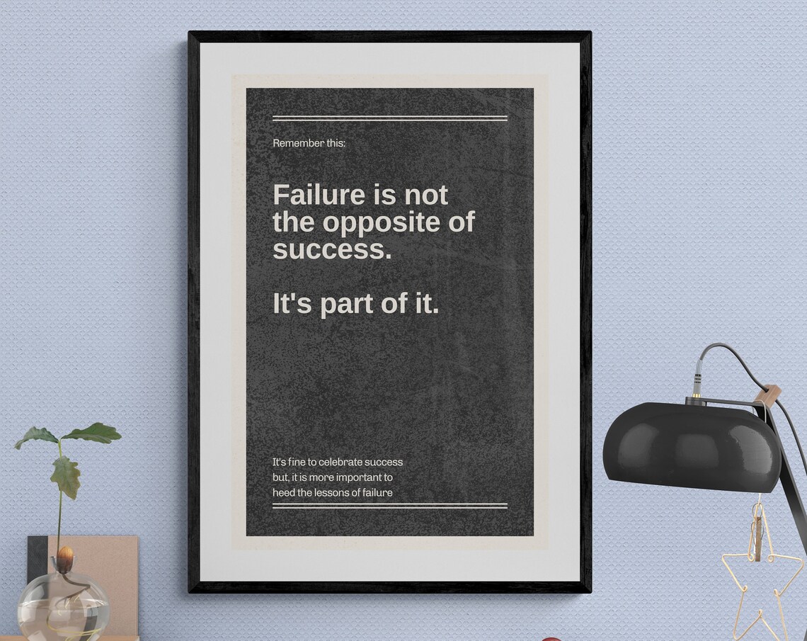 Failure Is Part of Success Motivational Resilience Quote Poster