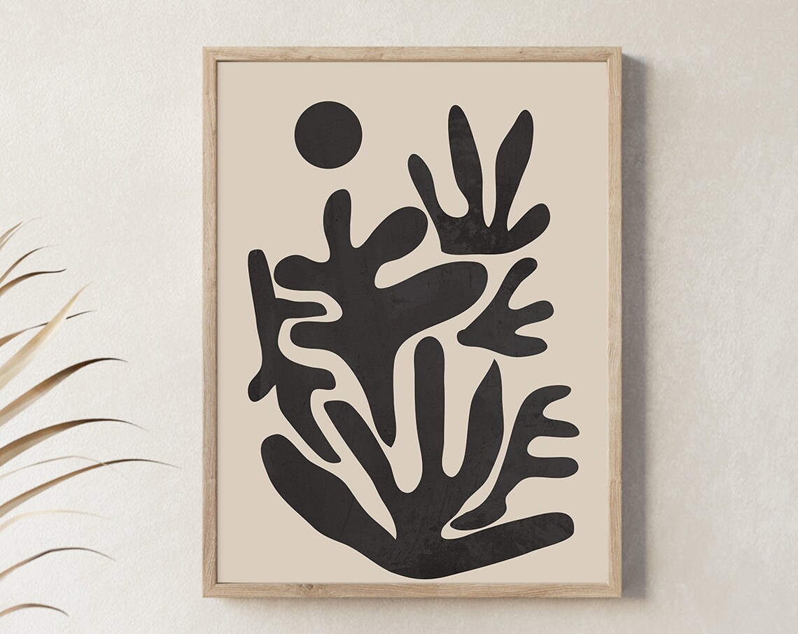 Black Coral Abstract Coral Reef Art Print