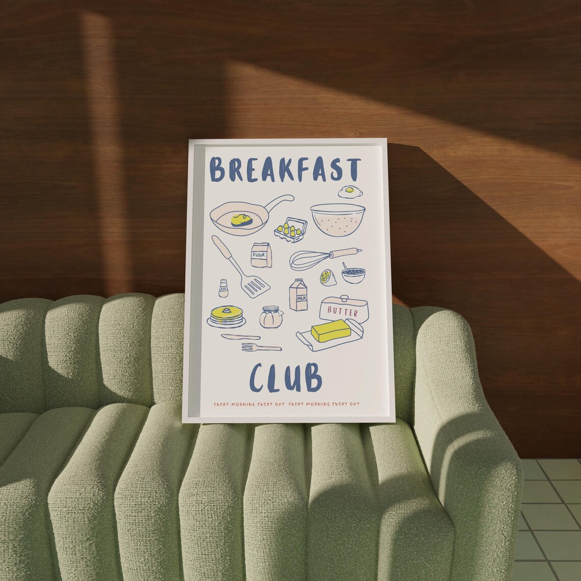 Breakfast Club Every Morning Kitchen Food Icons Morning Poster