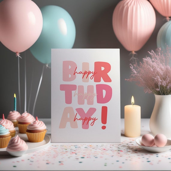 Cute Girl Birthday Card, Birthday Greeting Card