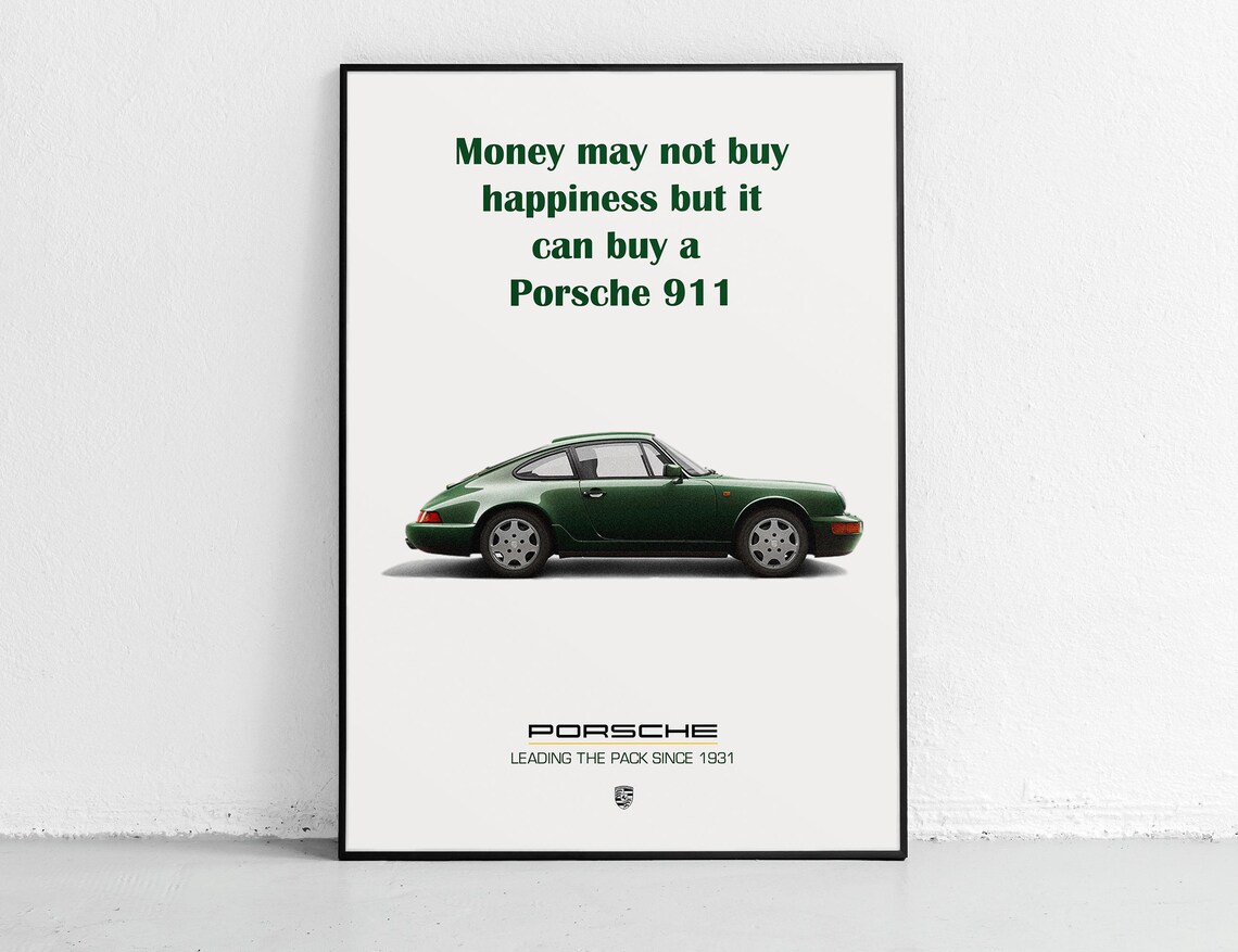 Porsche 911 Poster Porsche 911 930 Turbo Money Cant Buy Happiness 911 Carrera Gts Vintage Aesthetic Download