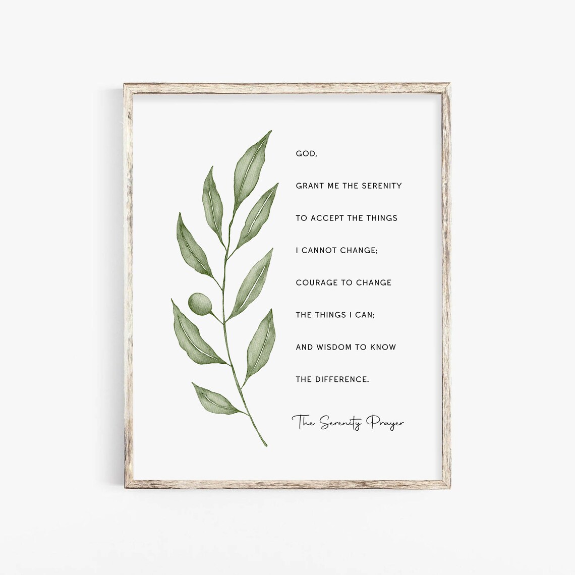 Serenity Prayer Botanical Scripture Wall Art Print