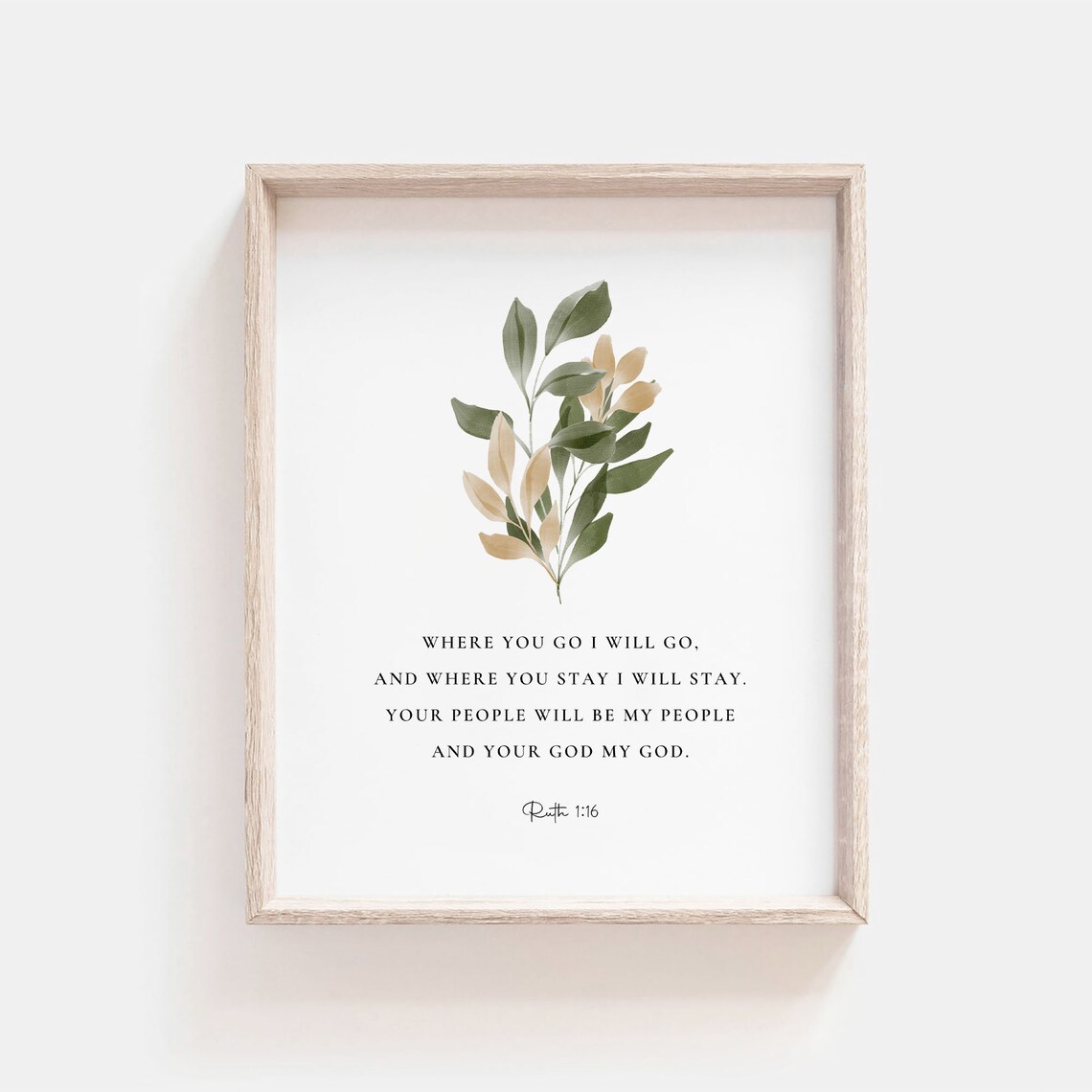 Ruth 1:16 Watercolor Botanical Bible Verse Art Print - Image 2