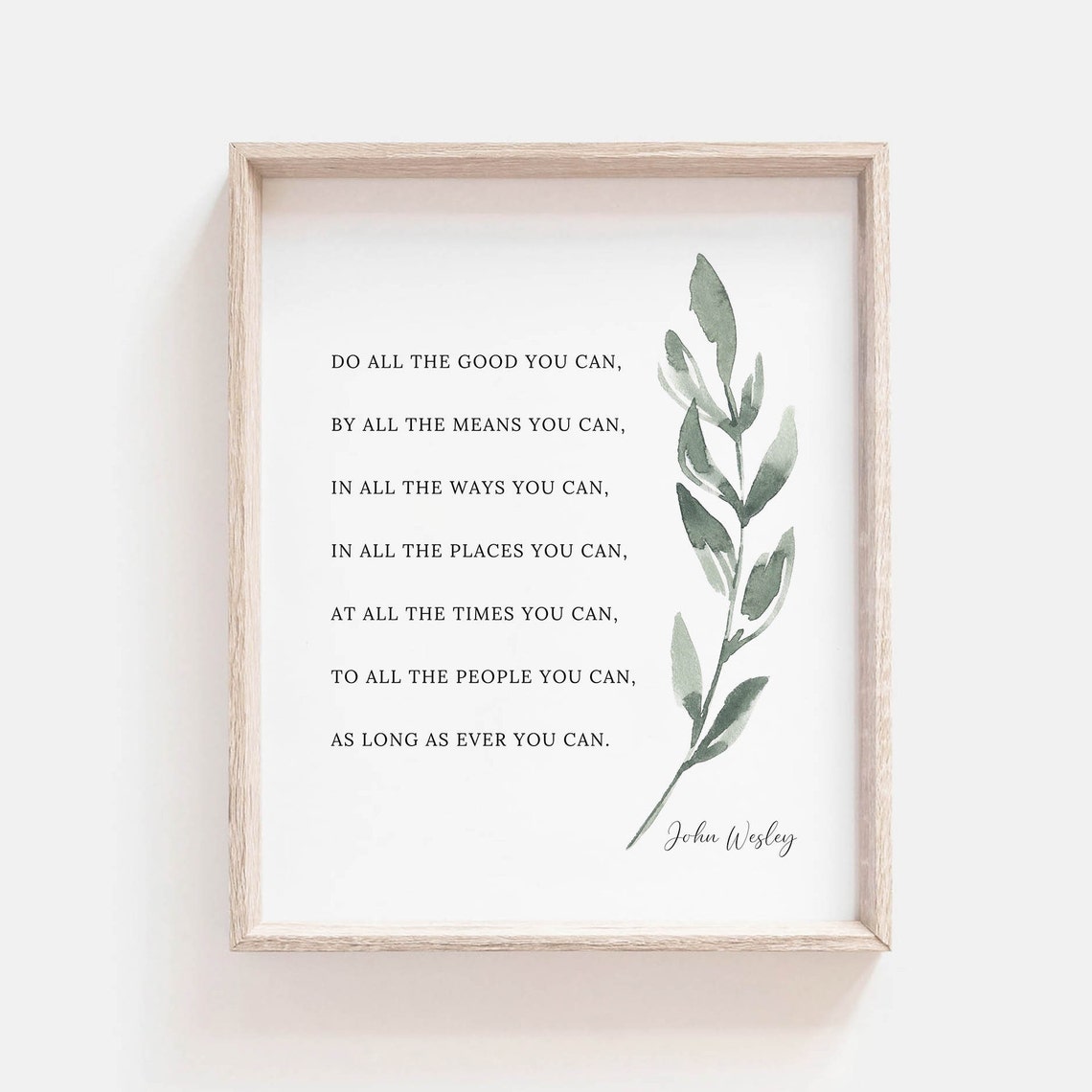 John Wesley Botanical Quote Art Print for Christian Home - Image 2