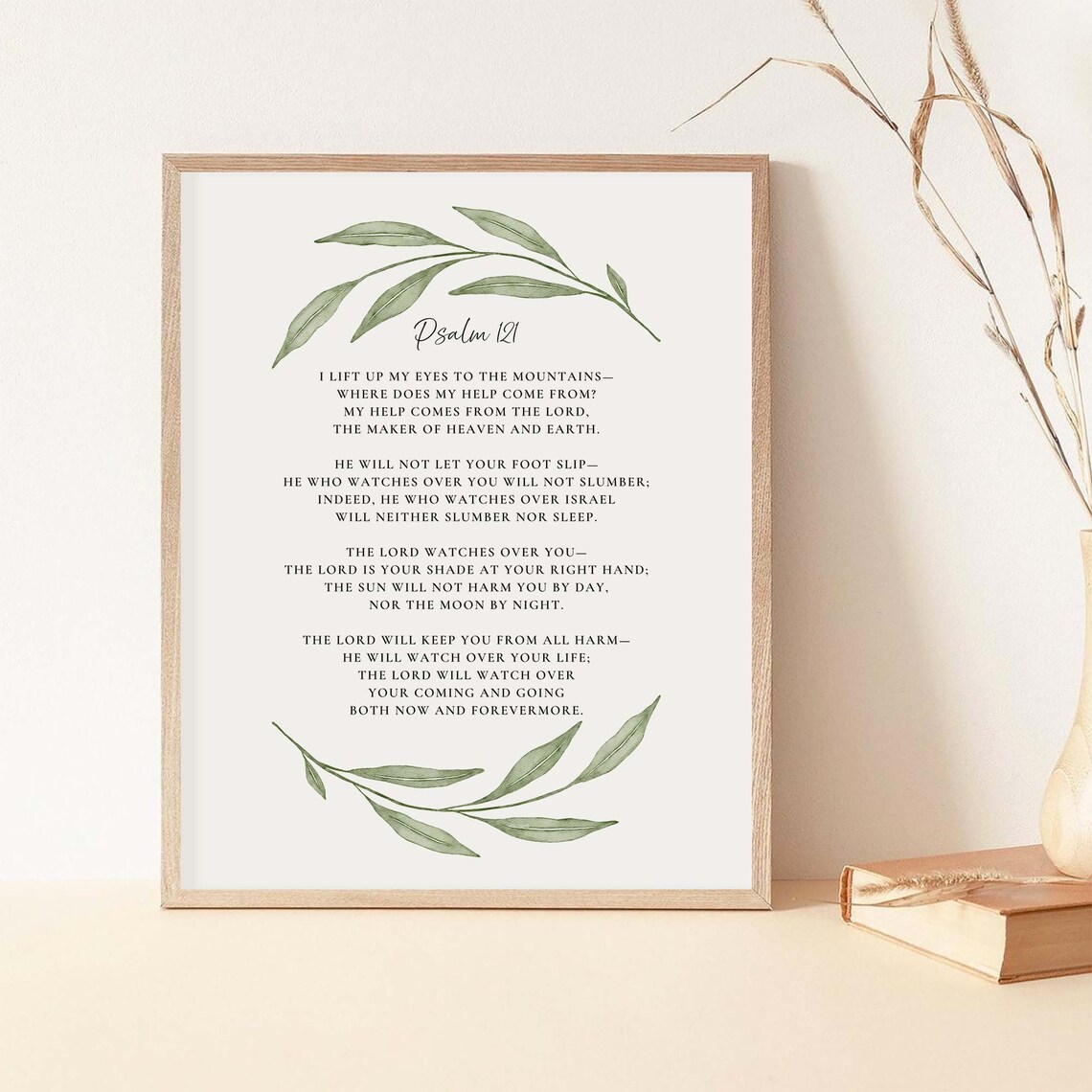Psalm 121 Bible Verse, Watercolor Botanical Scripture - Image 2