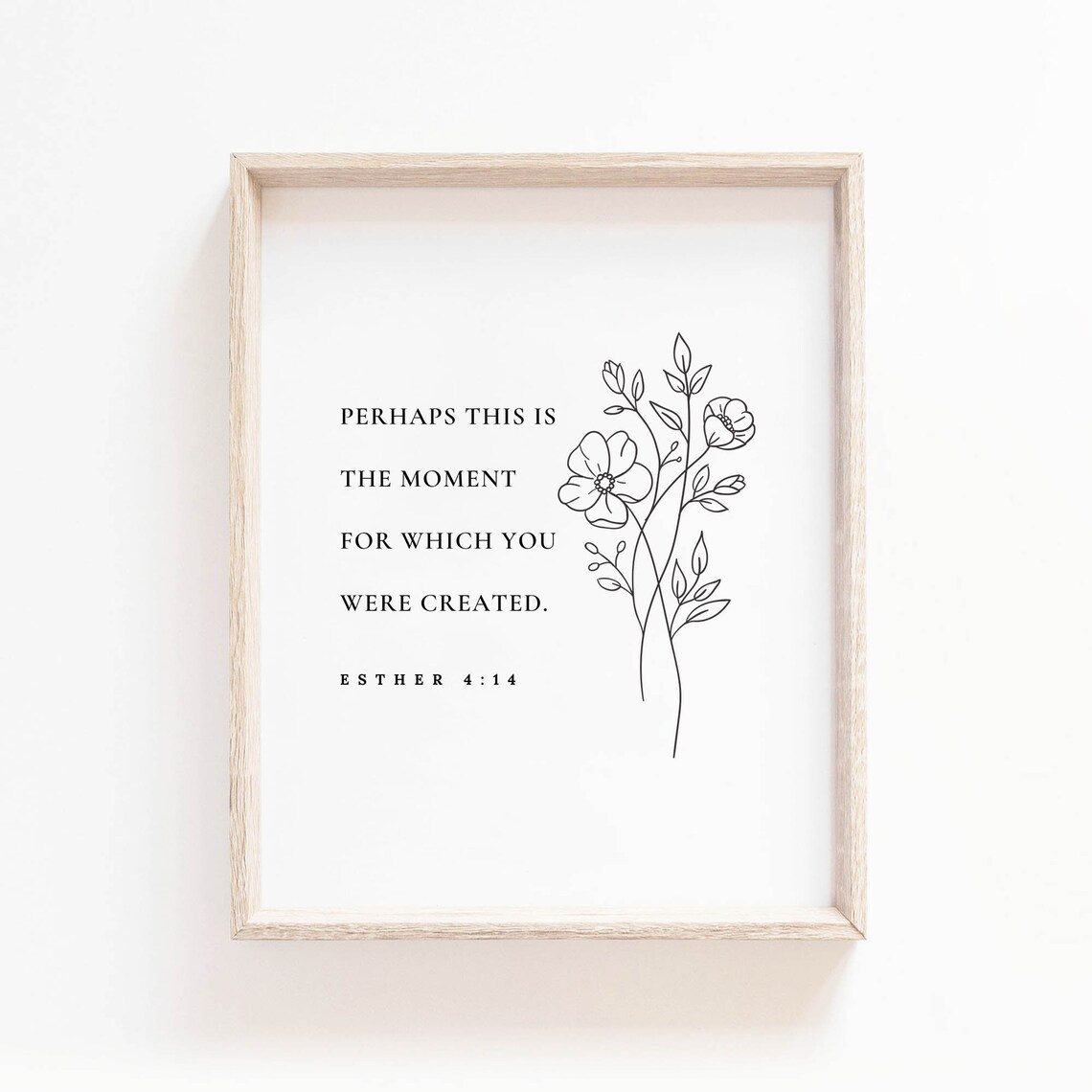 Esther 414 Bible Verse, Botanical Scripture Art Print - Image 2