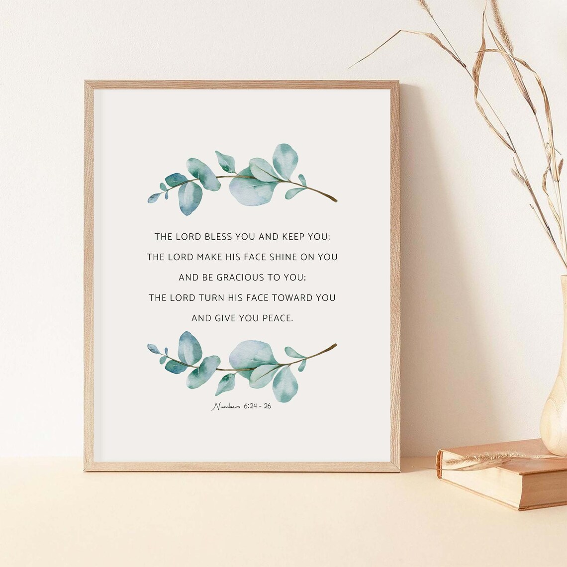 Numbers 6:24-26 The Lord Bless You, Watercolor Botanical - Image 2