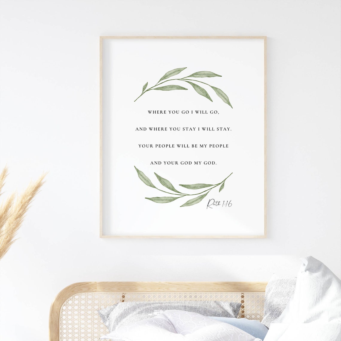 Ruth 1:16 Botanical Scripture Wall Art Print - Image 2