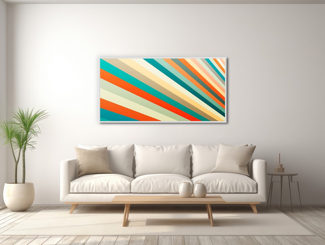 Daybreak Geometric Abstract, Mid-Century Wall Art Print - Image 3