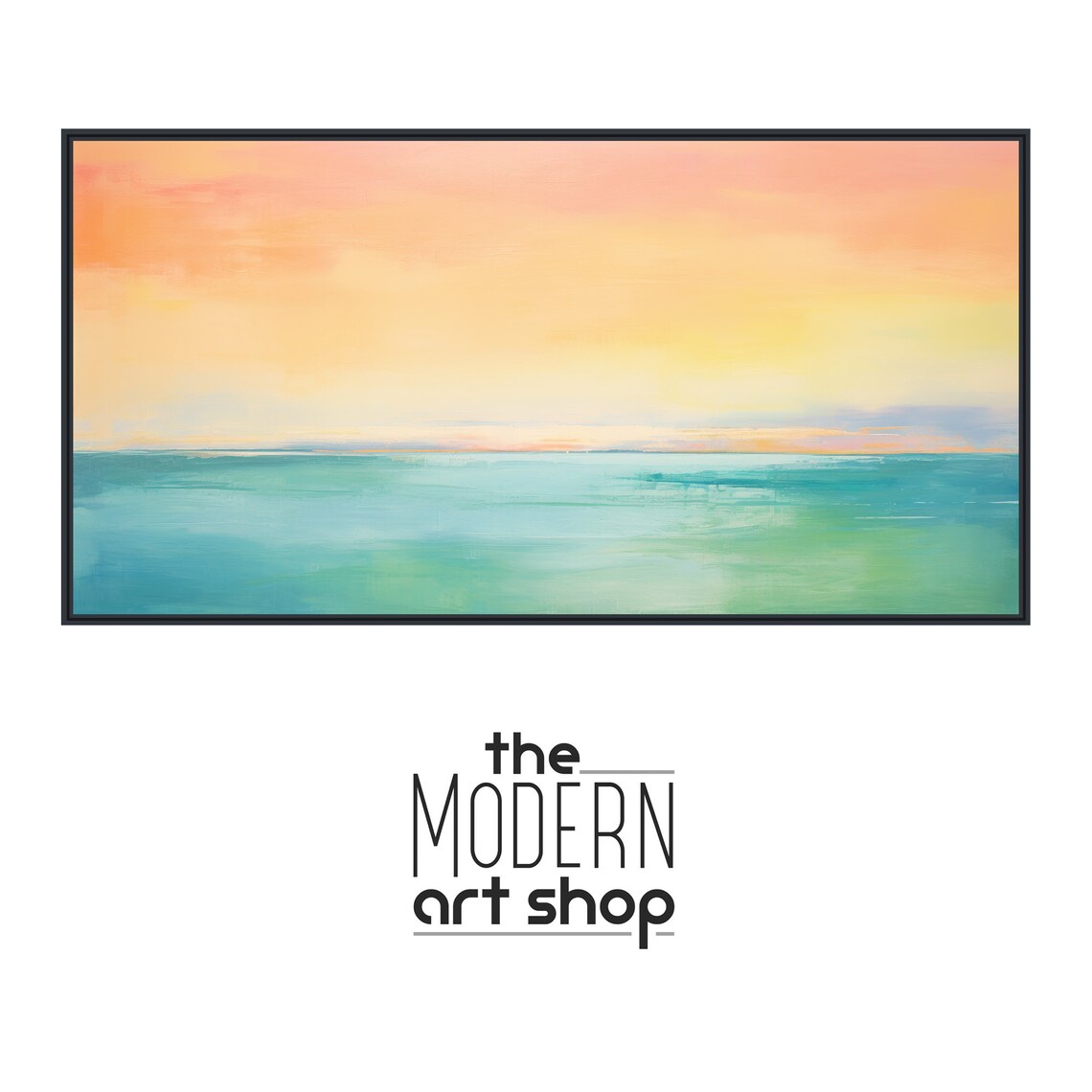 Coastal Abstract Seascape, Modern Nautical Poster - Image 4
