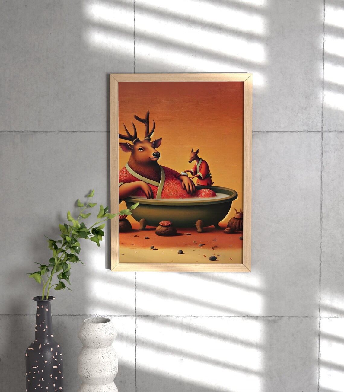 Deer Spa Animal Life Poster Print - Image 3
