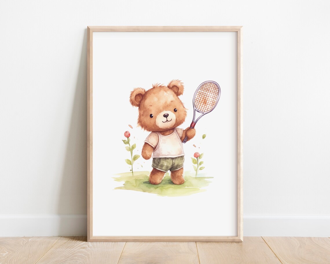 Tennis Nursery Decor Sports Nursery Art Print