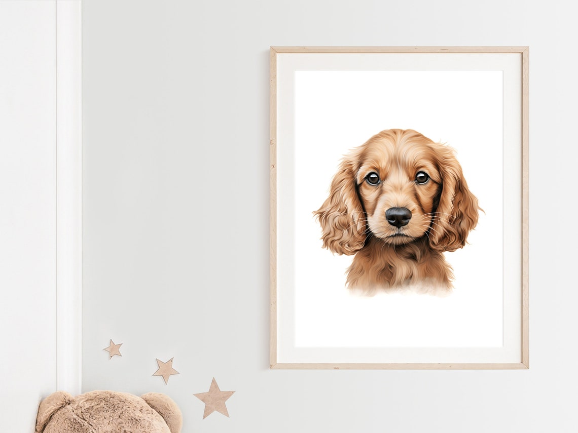 Cocker Spaniel Nursery Print Dog Nursery Decor Baby Cocker Spaniel Print Dog Nursery Wall Art Cocker Spaniel Wall Art - Image 2