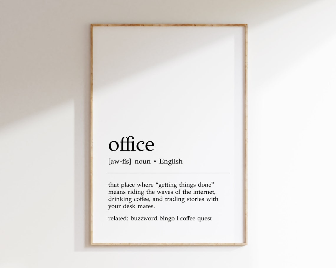 Office Definition Print Funny Office Decor Office Wall Art Home Office Wall Art Funny Office Print Cubicle Decor Print