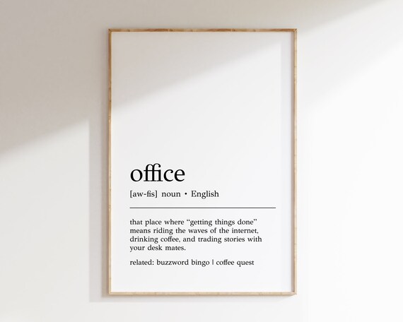 Office Definition Print Funny Office Decor Office Wall Art Home Office Wall Art Funny Office Print Cubicle Decor Print