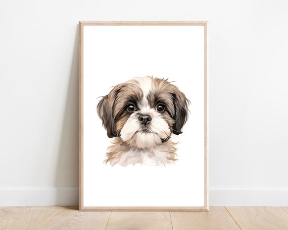 Shih Tzu Nursery Print Animal Print Baby Shih Tzu Nursery Wall Art Shih Tzu Decor Dog Print Dog Wall Art Dog Nursery Decor