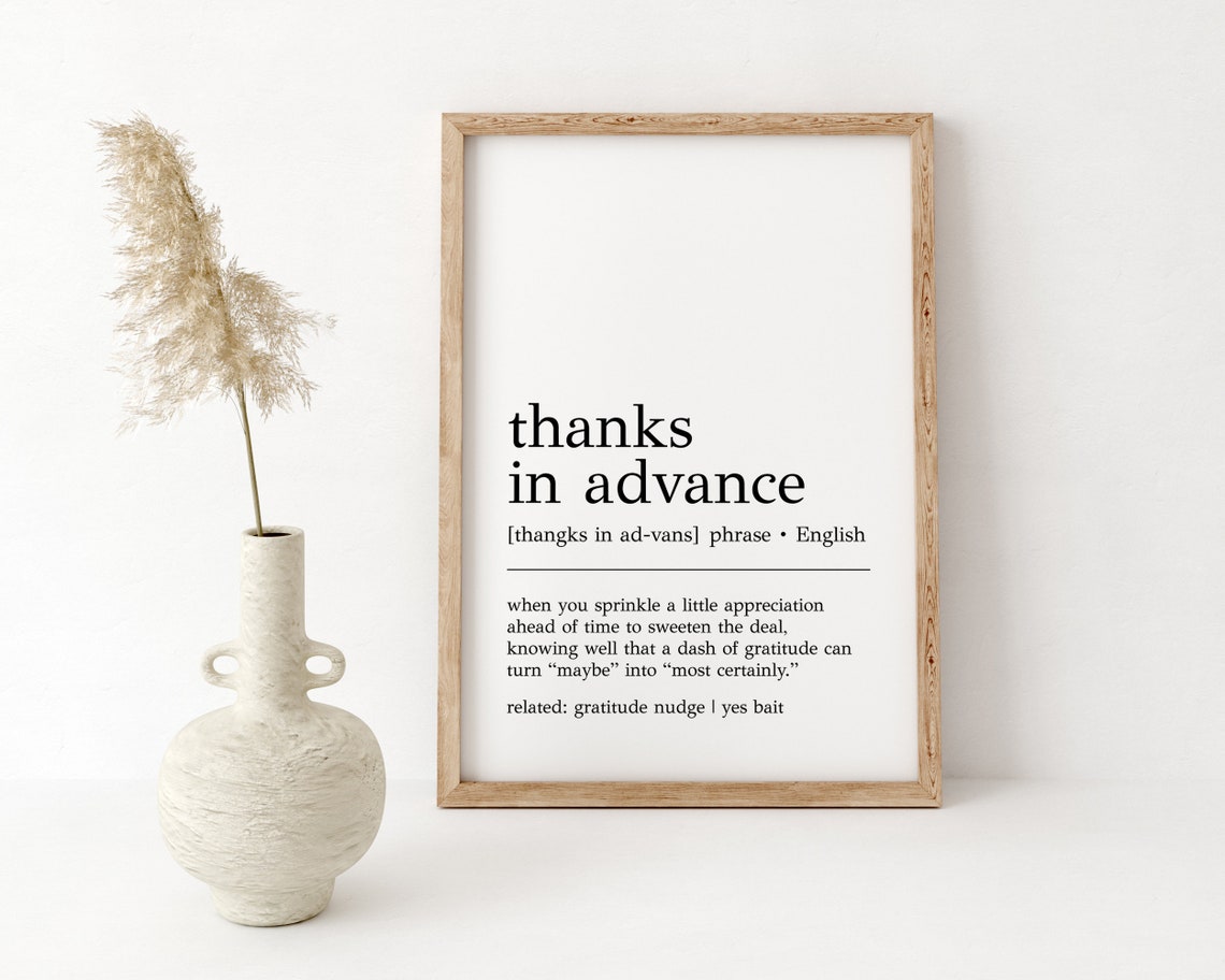 Thanks In Advance Funny Office Dictionary Definition Humor Poster - Image 2