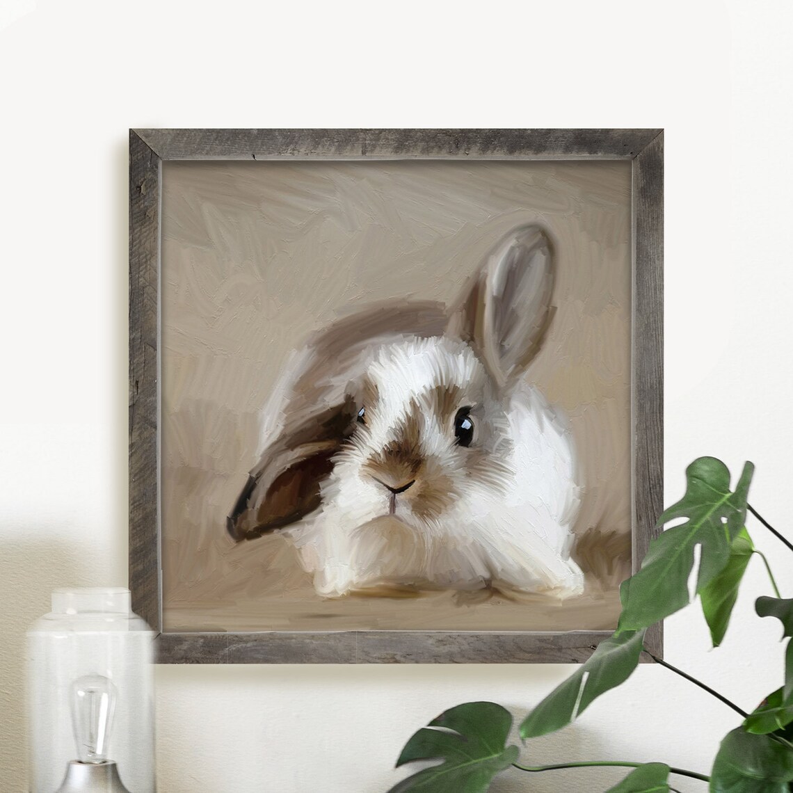 Baby Bunny Art Print, Hop Into Spring Hare Decor - Image 3