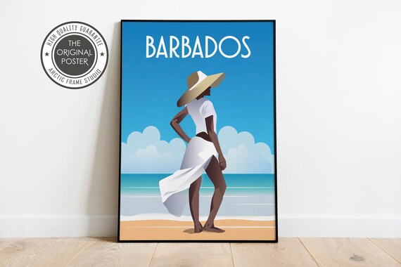 Barbados Poster Print Tropical Art Vintage Travel Poster 40x50 Cm Instant