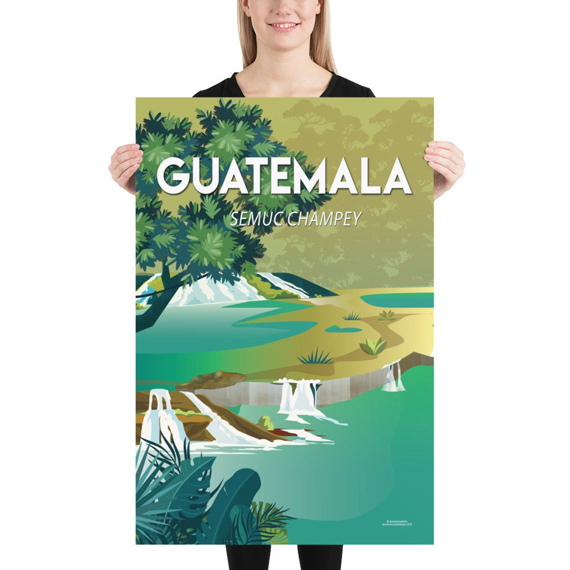 Guatemala Semuc Champey Turquoise Pools Jungle Waterfall Poster - Image 2