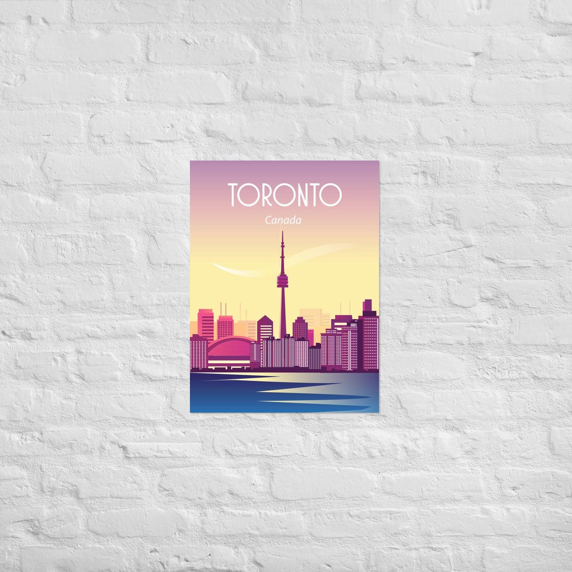 Toronto Canada CN Tower Sunset Skyline Scenic Travel Art Poster - Image 3