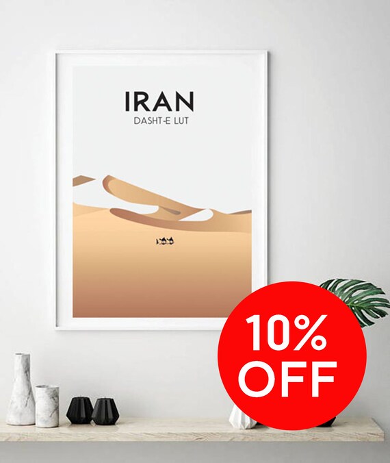 Sale Iran Desert Vintage Travel Poster Home Living Wall Dcor Sizes Inches 8x10 12x16 18x24 24x36