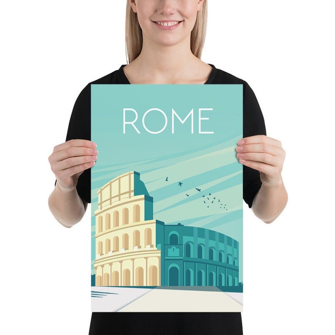 Rome Italy Travel Poster Italy Print Italy Poster Print Rome Print Rome Poster Travel Poster Art Print File 16x20 Inches - Image 2