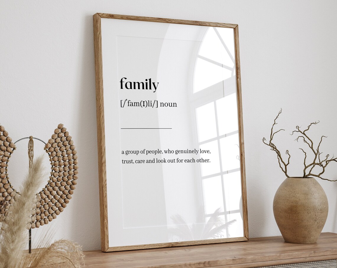 Family Definition Dictionary Typography Minimalist Quote Poster - Image 7