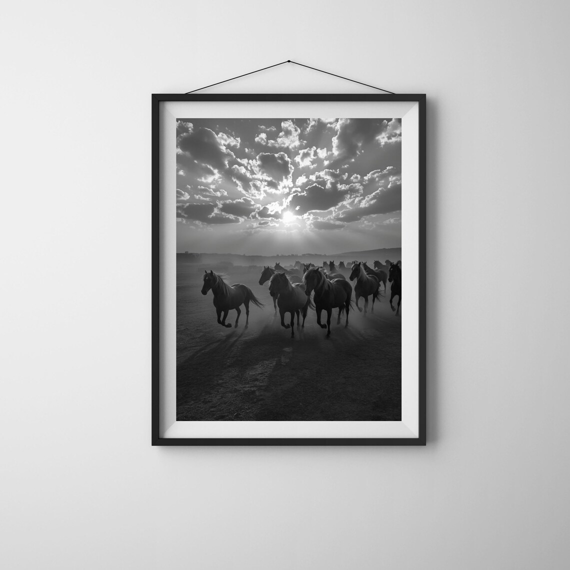 Wild Horses Sunset Art Print, Equine Photography