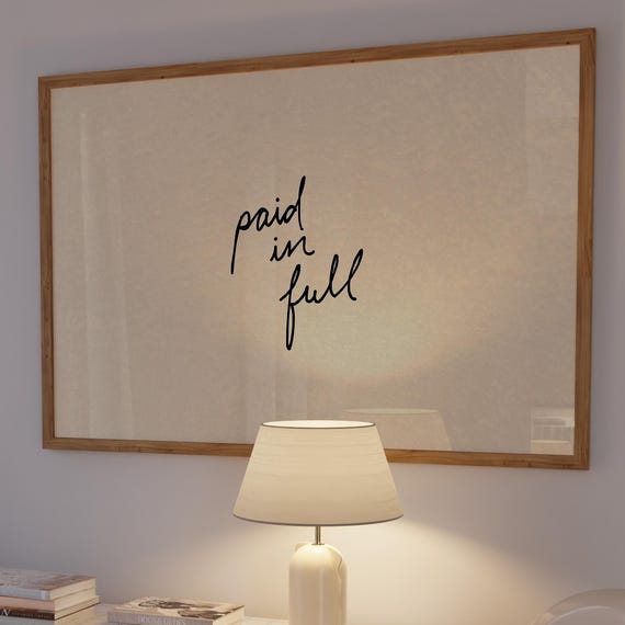 Paid In Full Print Christian Wall Art Minimalist Faith Decor Horizontal Digital Download