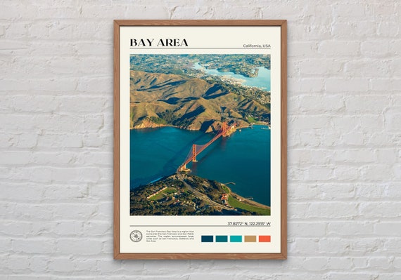 San Francisco Bay Area Travel Poster, Real Photo