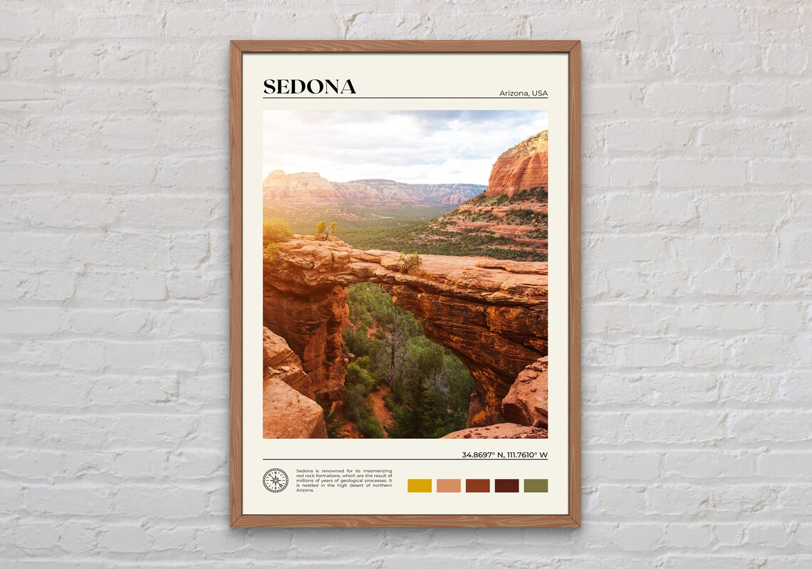 Sedona Real Photo Travel Poster, USA Wall Art
