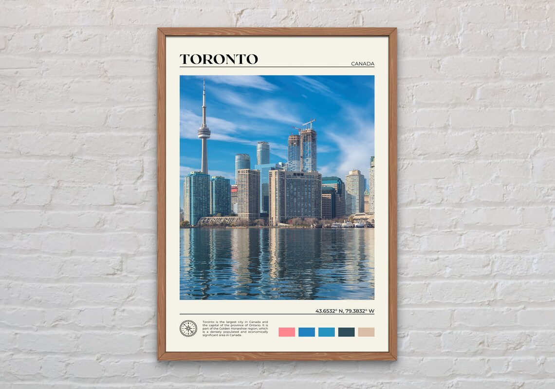 Toronto Canada CN Tower Skyline Waterfront Photo Travel Poster