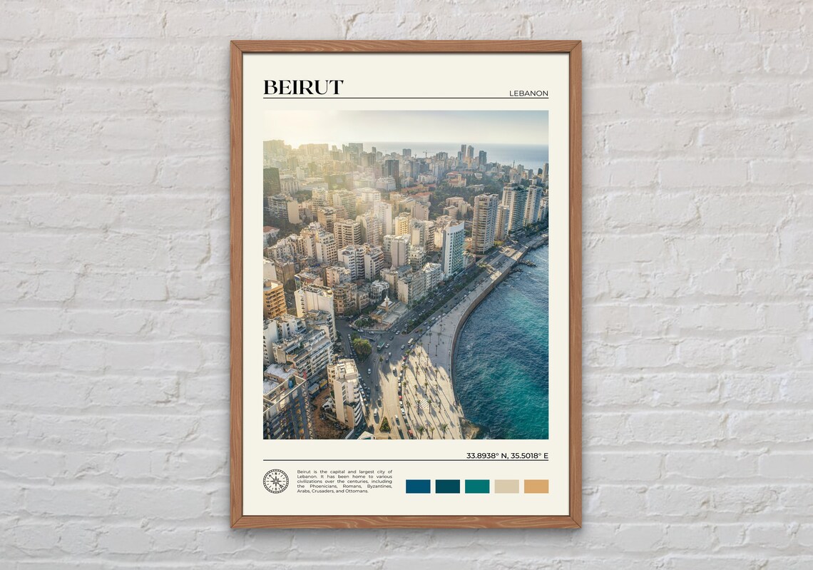 Beirut Travel Poster, Real Photo Wall Art