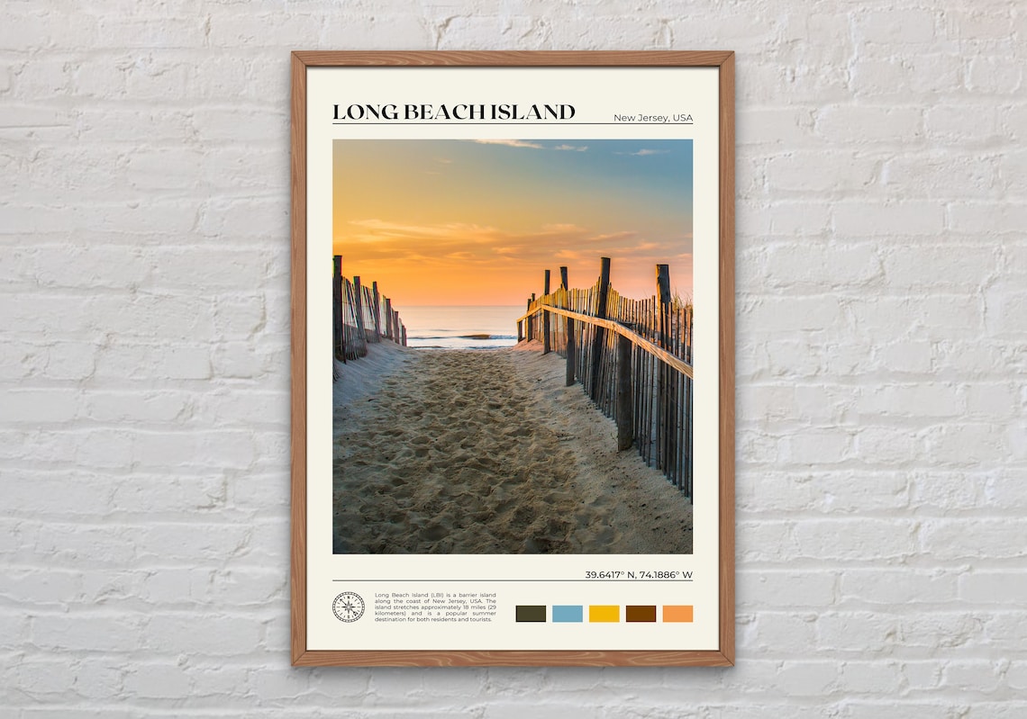 Long Beach Island New Jersey Travel Poster, Photo Print