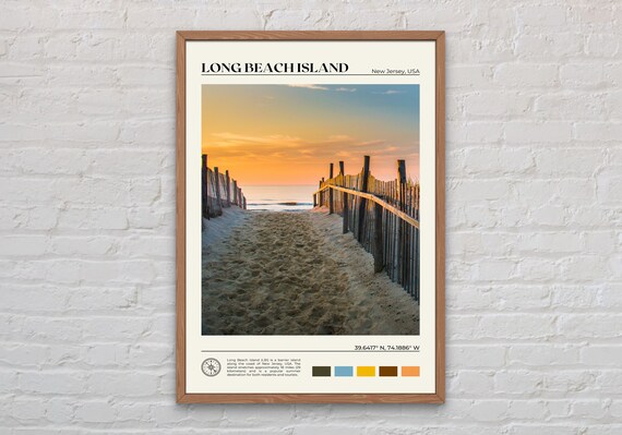 Long Beach Island New Jersey Travel Poster, Photo Print