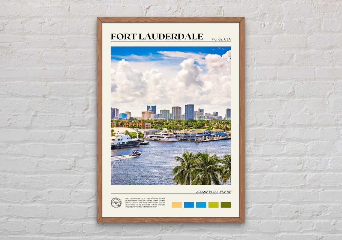 Fort Lauderdale Photo Art Print, City Wall Decor