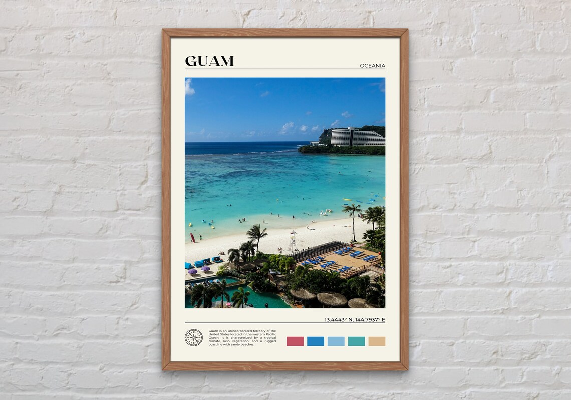 Guam Real Photo Poster, Oceania Travel Art