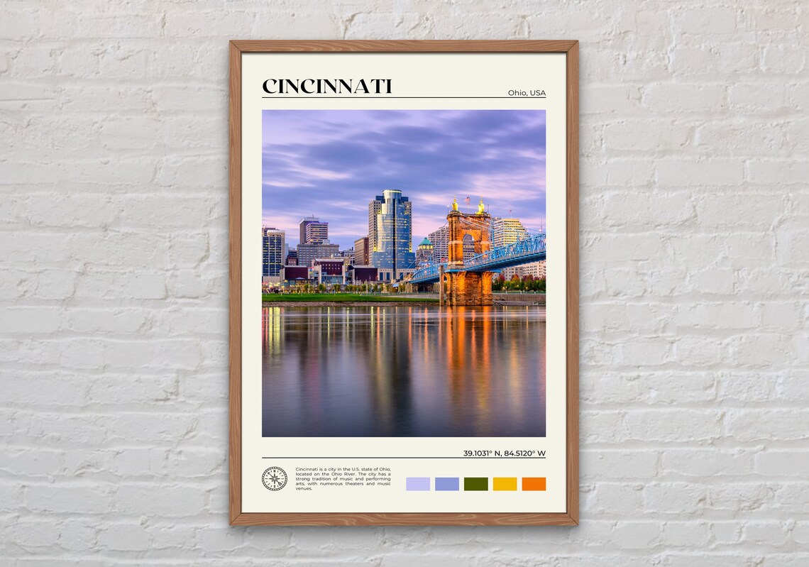 Cincinnati Photo Print, Travel Wall Art Poster