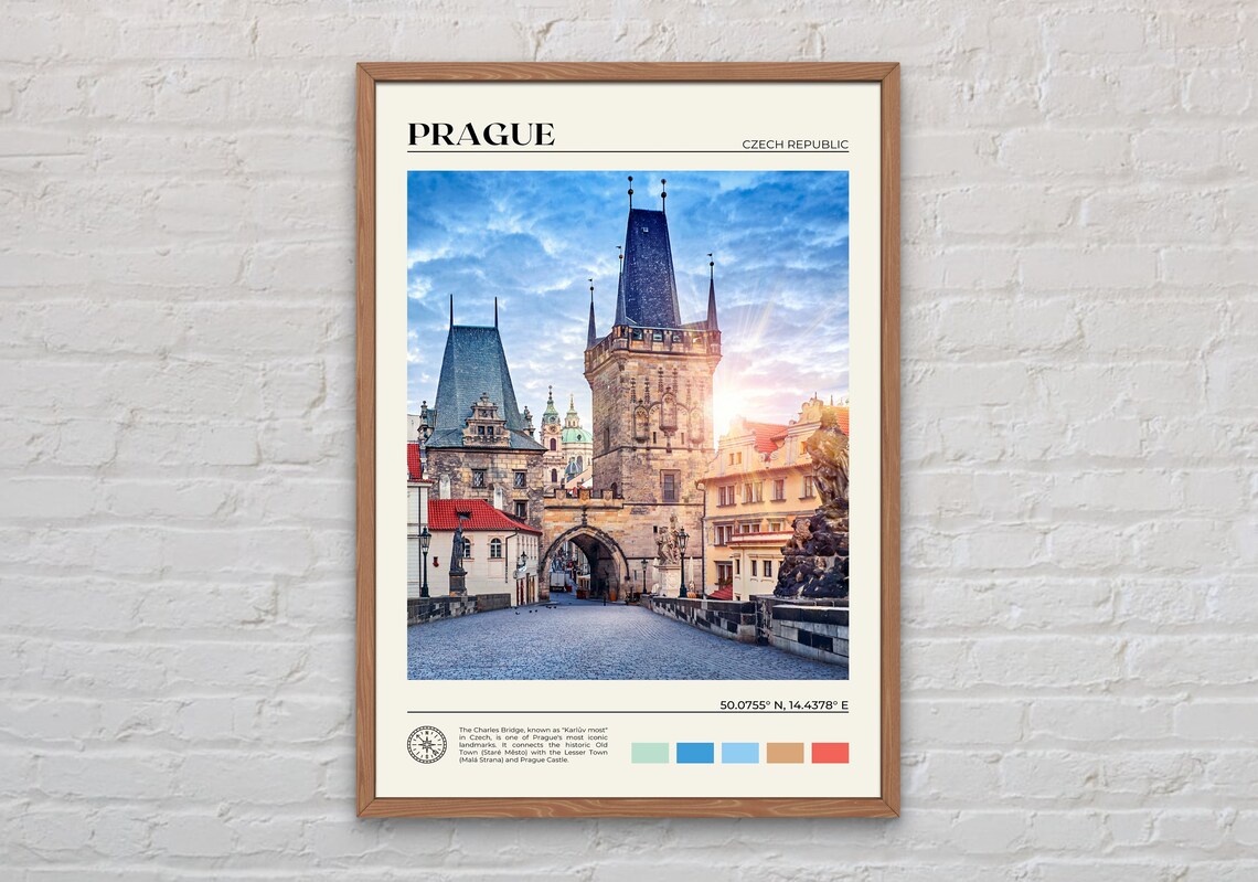Prague Real Photo Travel Poster, Czech Republic