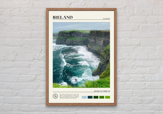 Ireland Real Photo Travel Poster, Europe Wall Art