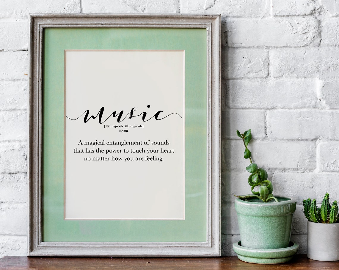 Music Dictionary Definition Magical Sounds Typography Gift Poster - Image 3
